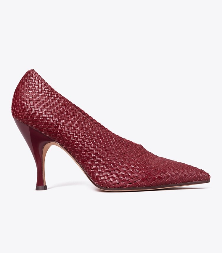 Tory Burch designer ヒール ウーブン パンプス in RUBINO side