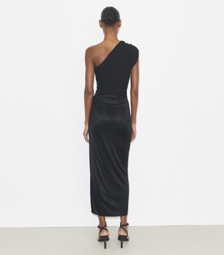 Tory Burch designer bottoms Wrap Jersey Skirt in Black front