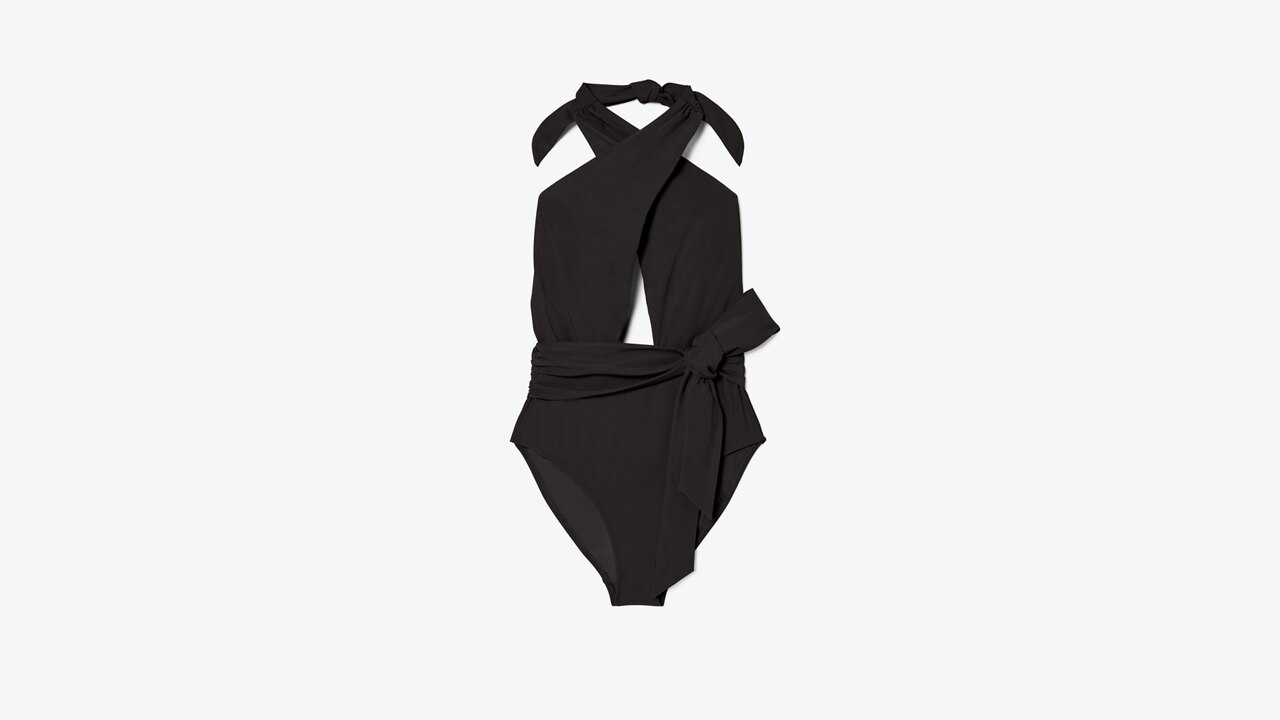 Wrap One-Piece Swimsuit : Women's Designer One Pieces | Tory Burch