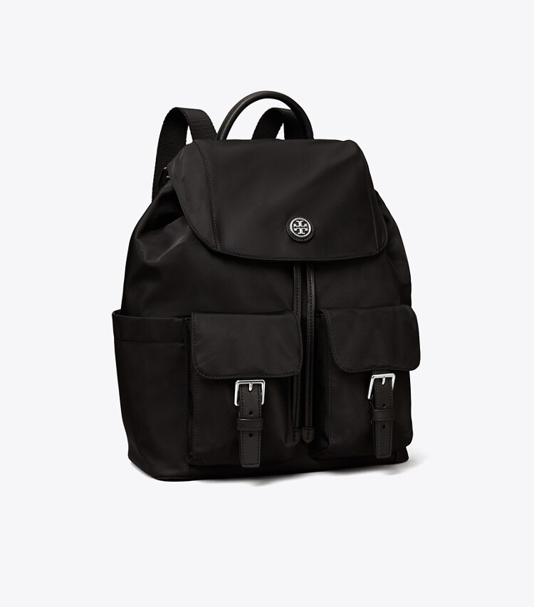 Tory Burch designer zaino Zaino in nylon con pattina in Black angle