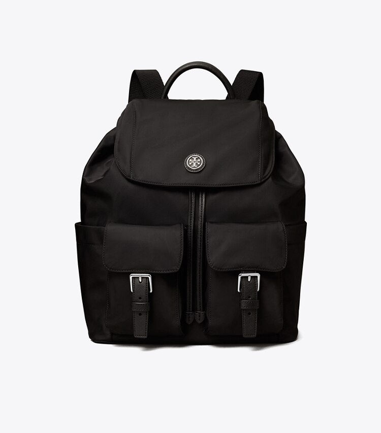 Tory Burch designer zaino Zaino in nylon con pattina in Black front