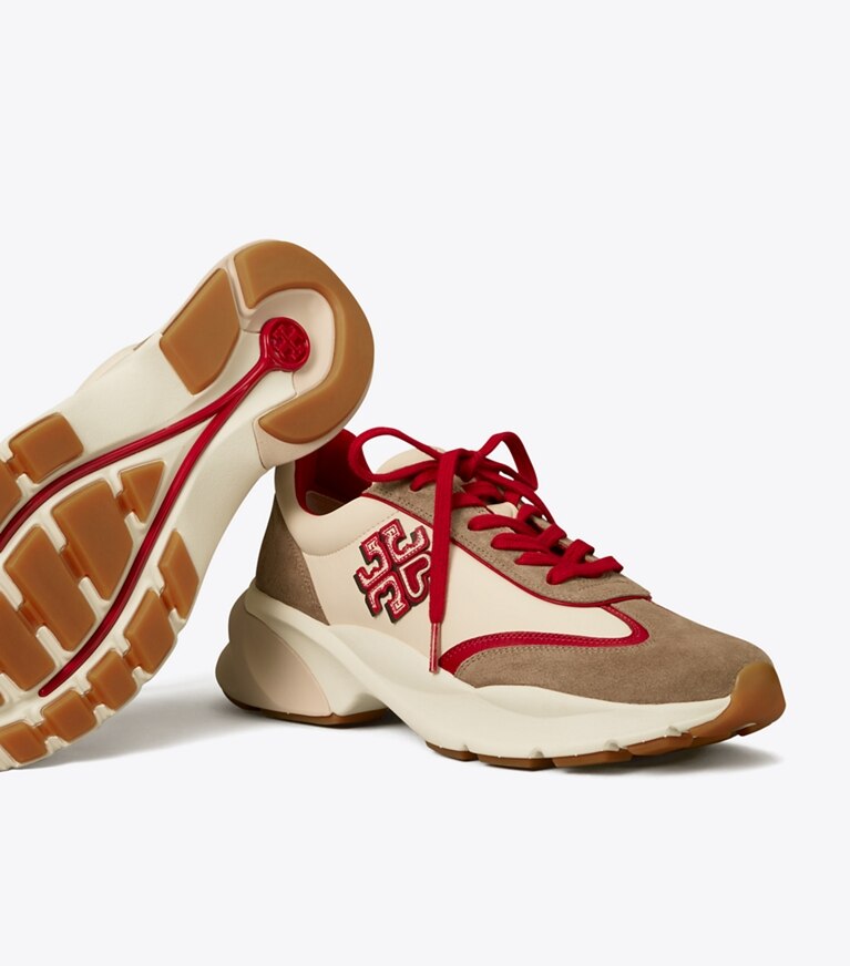 Tory Burch diseñador zapatillas Zapatilla deportiva Good Luck en New Cream / Taupe / TORY RED adicional