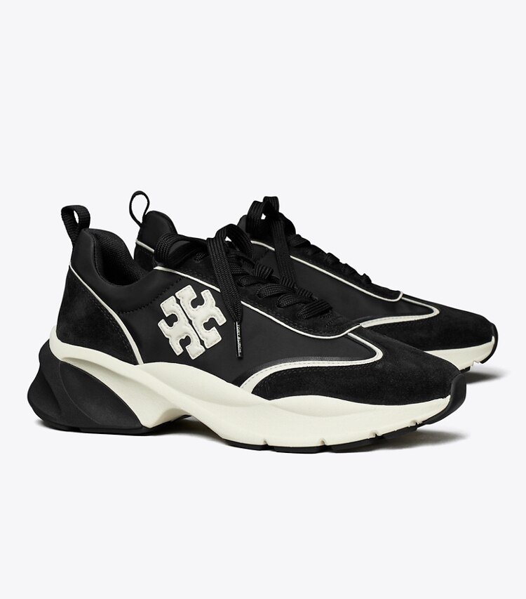 Tory Burch diseñador zapatillas Zapatilla deportiva Good Luck en PERFECT BLACK / NEW IVORY ángulo