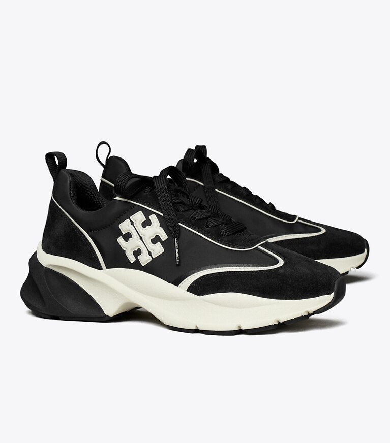 Tory Burch diseñador zapatillas Zapatilla deportiva Good Luck en PERFECT BLACK / NEW IVORY ángulo