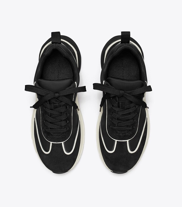 Tory Burch diseñador zapatillas Zapatilla deportiva Good Luck en PERFECT BLACK / NEW IVORY vista superior