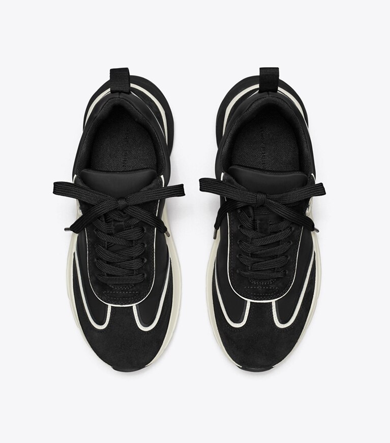 Tory Burch diseñador zapatillas Zapatilla deportiva Good Luck en PERFECT BLACK / NEW IVORY vista superior