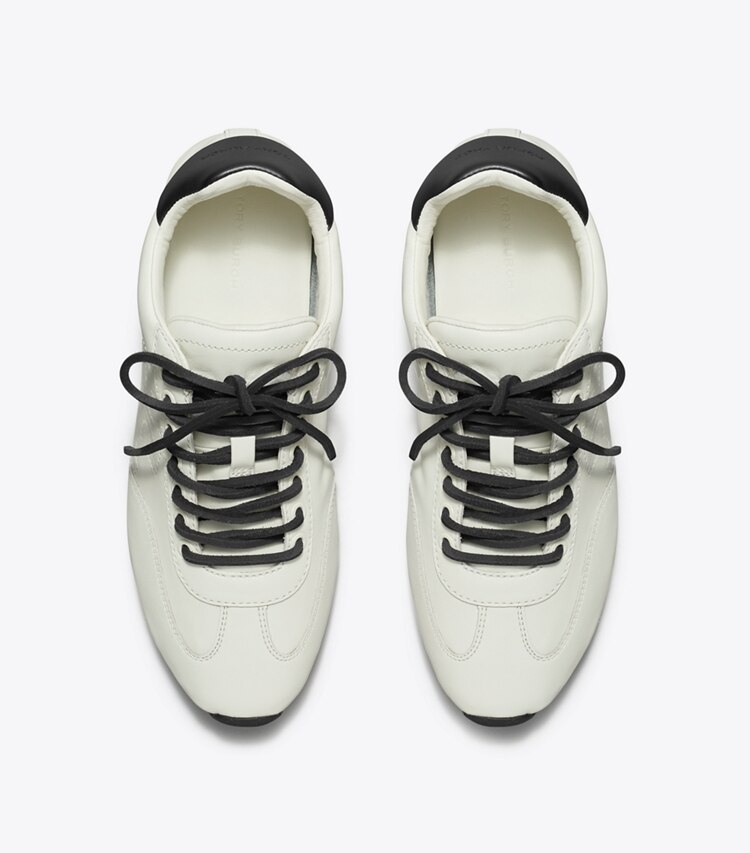 Tory Burch diseñador zapatillas Zapatilla Field en CREAM / CREAM /PERFECT BLACK desde arriba