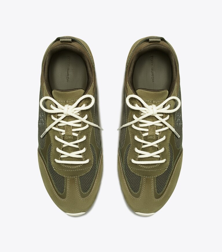 Tory Burch diseñador zapatillas Zapatilla Field en DARK OLIVE vista superior