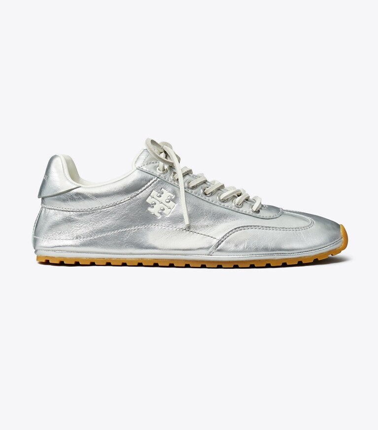Tory Burch diseñador zapatillas Zapatilla Field en ARGENTO lateral