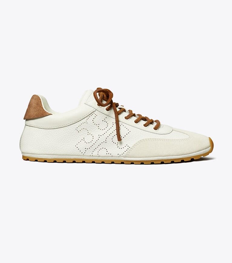 Tory Burch diseñador zapatillas Zapatilla Field en CREAM / WHITE MOCHA / GINGERBREAD BROWN lateral