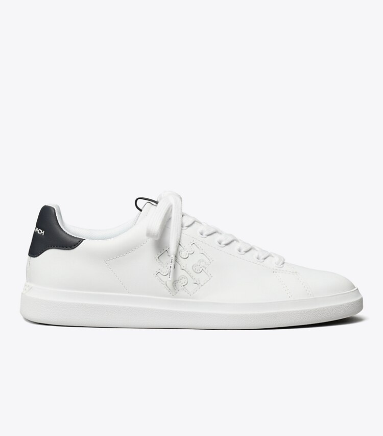 Tory Burch diseñador zapatillas Zapatilla Howell Court en WHITE / PERFECT NAVY lateral
