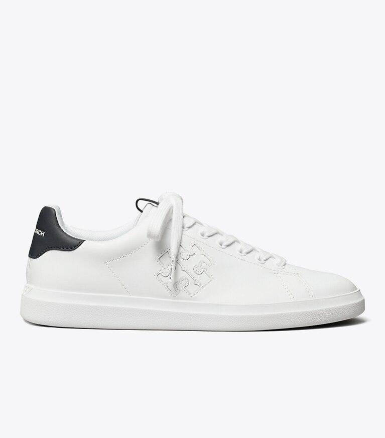 Tory Burch diseñador zapatillas Zapatilla Howell Court en WHITE / PERFECT NAVY lateral