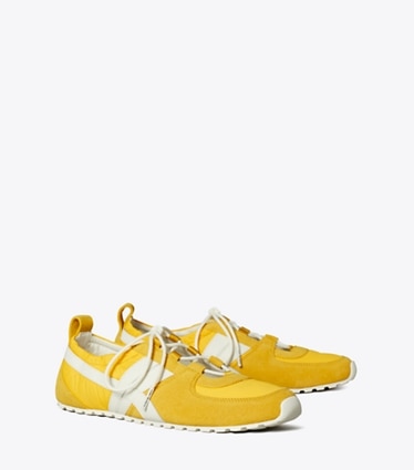 Tory Burch diseñador zapatillas Zapatillas de balet Hank en YELLOW / CREAM / YELLOW ángulo