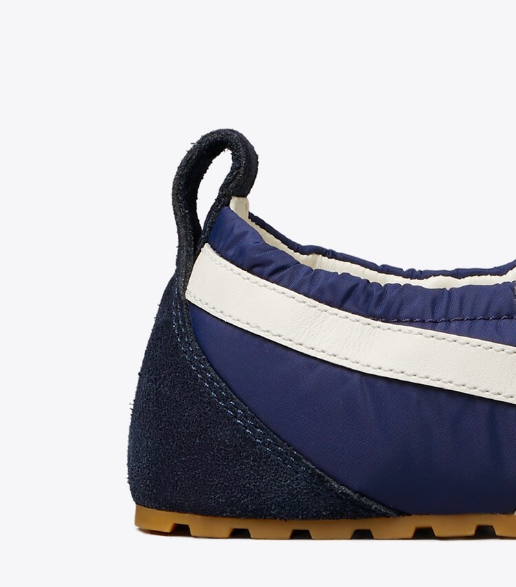 Tory Burch diseñador zapatillas Zapatillas de balet Hank en TORY NAVY / CREAM / TORY NAVY detalle