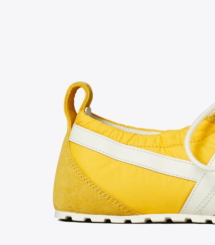 Tory Burch diseñador zapatillas Zapatillas de balet Hank en YELLOW / CREAM / YELLOW detalle