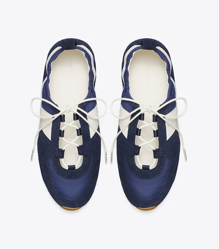 Tory Burch diseñador zapatillas Zapatillas de balet Hank en TORY NAVY / CREAM / TORY NAVY vista superior