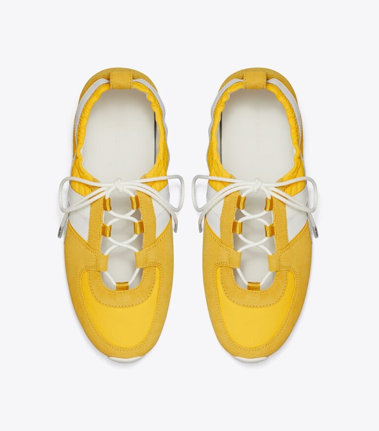 Tory Burch diseñador zapatillas Zapatillas de balet Hank en YELLOW / CREAM / YELLOW vista superior
