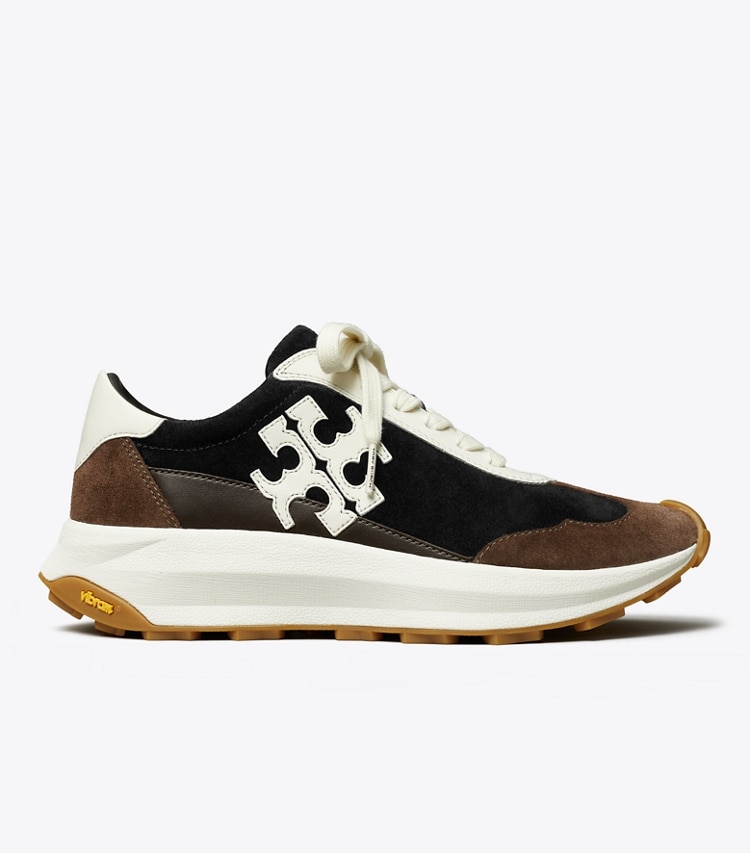 Tory Burch diseñador zapatillas Zapatillas deportivas Tory en PERFECT BLACK / CREAM / DARK COCOA lateral