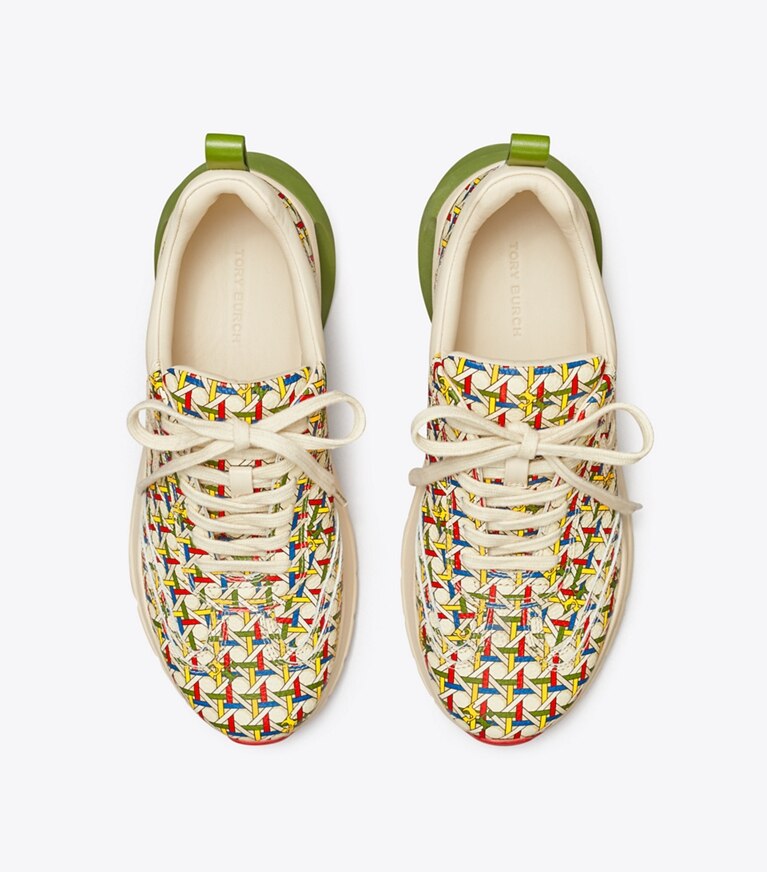 Tory Burch diseñador zapatillas Zapatillas Good Luck en French Cream BASKETWEAVE / New Cream desde arriba