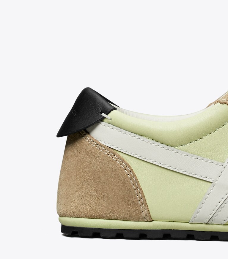 Tory Burch diseñador zapatillas Zapatillas Hank Field en GREEN / CREAM / BROWN detalle