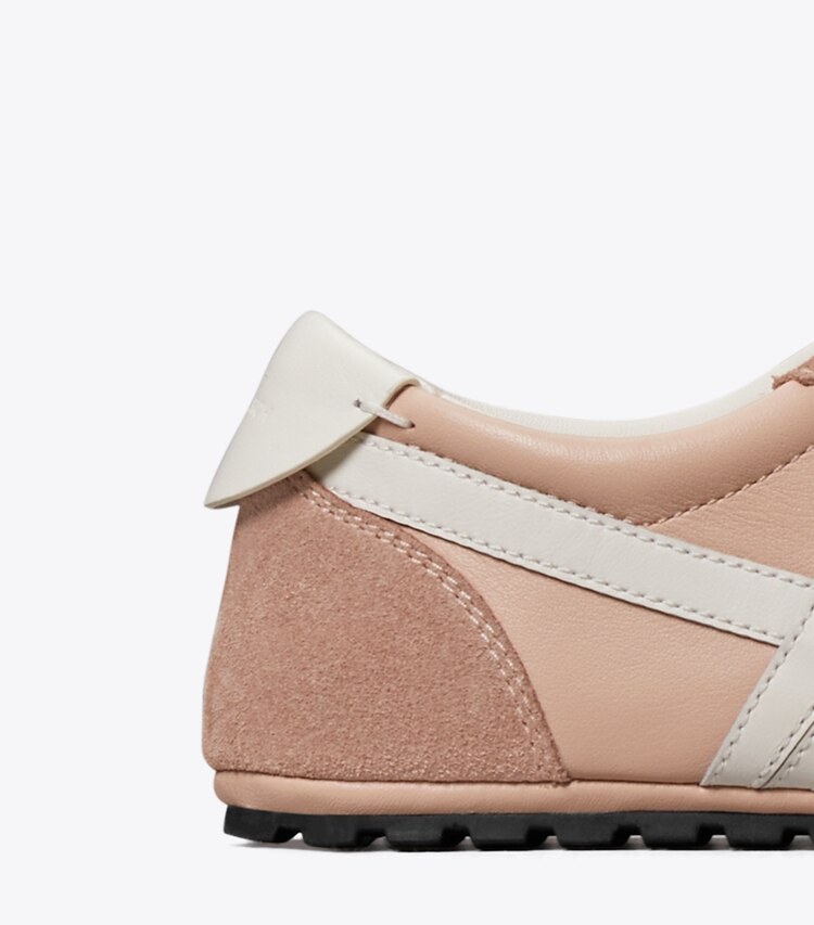 Tory Burch diseñador zapatillas Zapatillas Hank Field en DUSTY ROSE / MALVA / CREAM detalle
