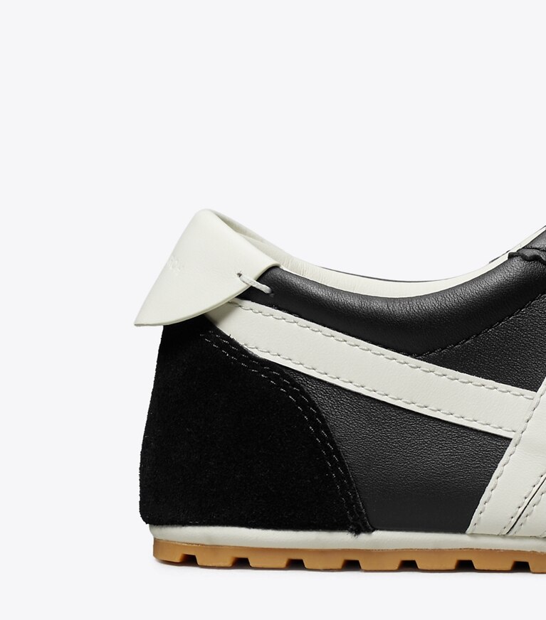 Tory Burch diseñador zapatillas Zapatillas Hank Field en BLACK / CREAM / BLACK detalle