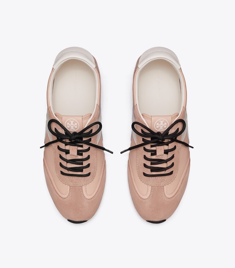 Tory Burch diseñador zapatillas Zapatillas Hank Field en DUSTY ROSE / MALVA / CREAM vista superior