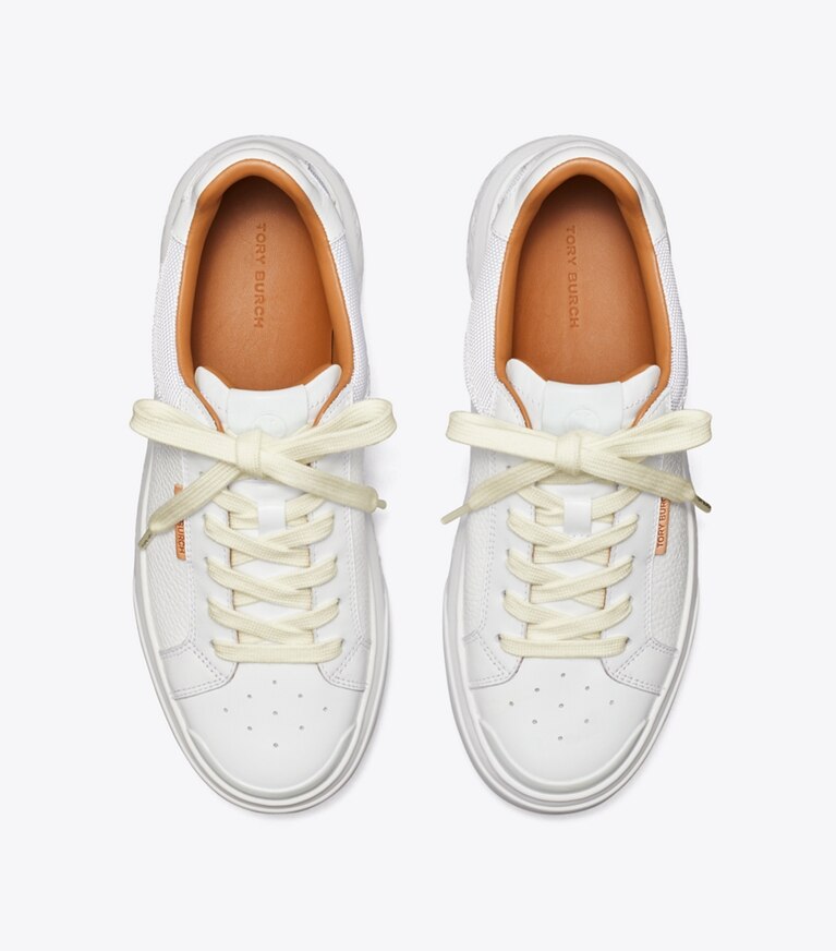 Tory Burch diseñador zapatillas Zapatillas Ladybug en WHITE / WHITE / WHITE vista superior