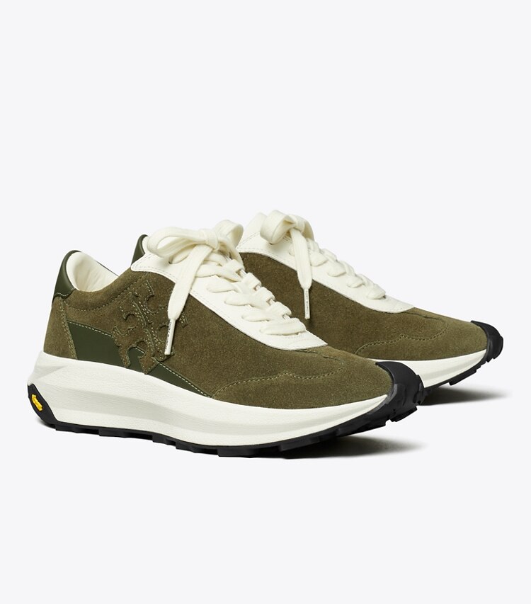 Tory Burch diseñador zapatillas Zapatillas Tory Trainer en Dark Olive / Dark Olive / Blanc ángulo