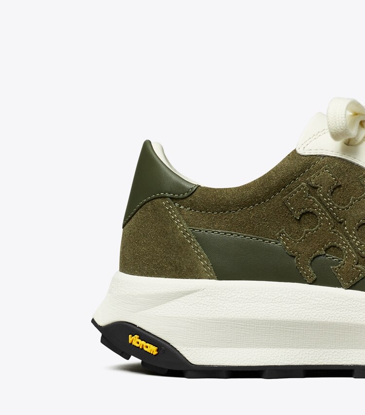 Tory Burch diseñador zapatillas Zapatillas Tory Trainer en Dark Olive / Dark Olive / Blanc detalle