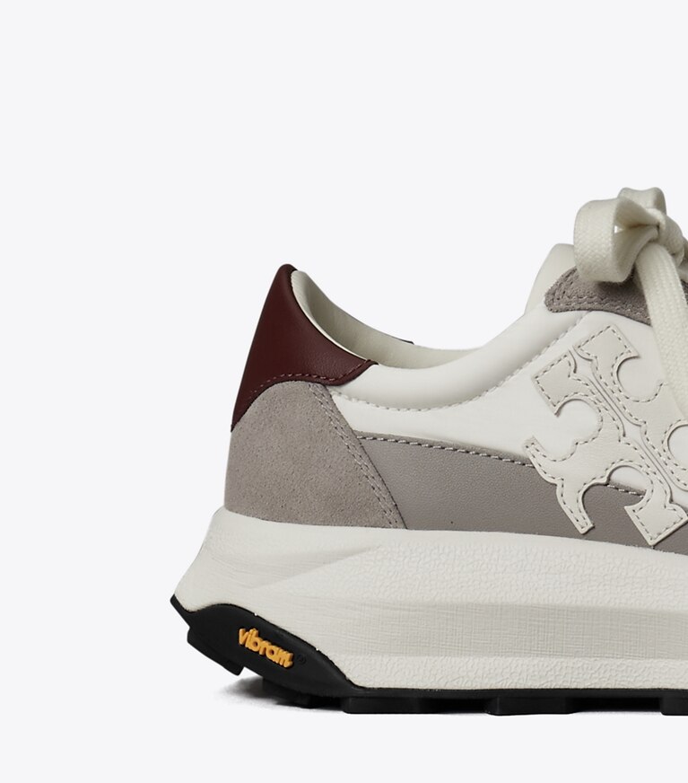 Tory Burch diseñador zapatillas Zapatillas Tory Trainer en CREAM / OSTRICA / BORDEAUX detalle