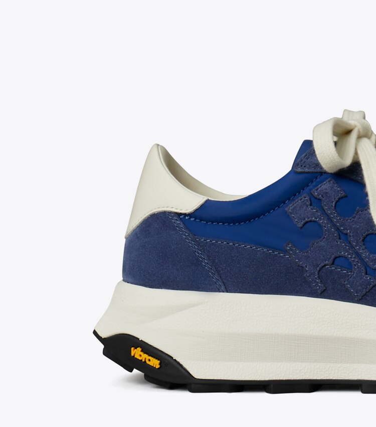 Tory Burch diseñador zapatillas Zapatillas Tory Trainer en AZURE / FADED NAVY / CREAM detalle