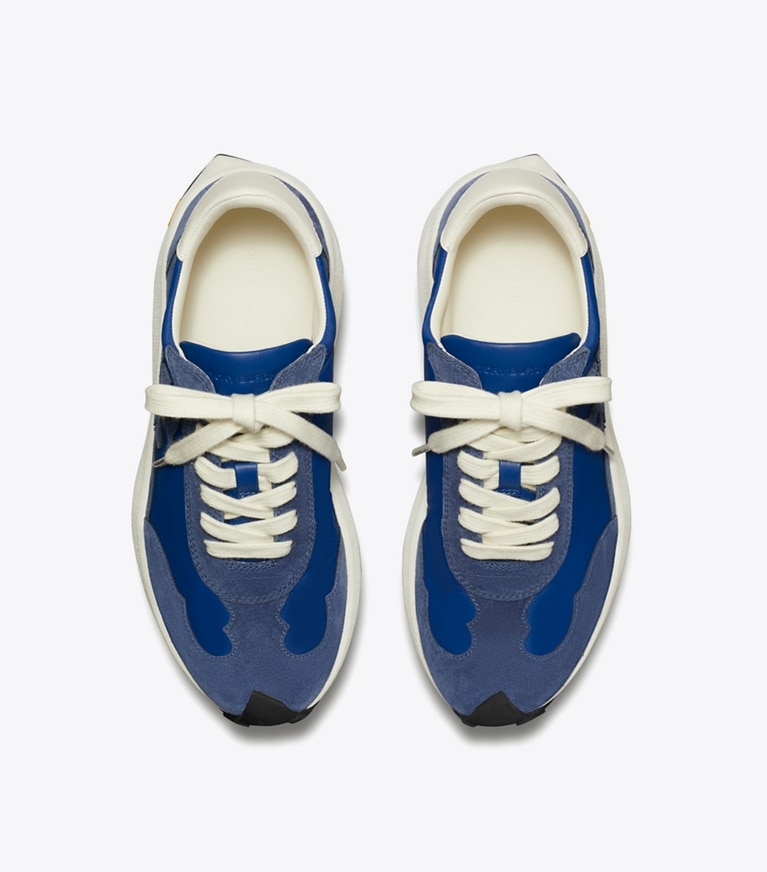 Tory Burch diseñador zapatillas Zapatillas Tory Trainer en AZURE / FADED NAVY / CREAM vista superior