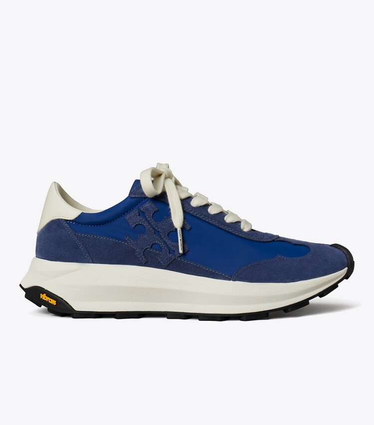 Tory Burch diseñador zapatillas Zapatillas Tory Trainer en AZURE / FADED NAVY / CREAM lateral
