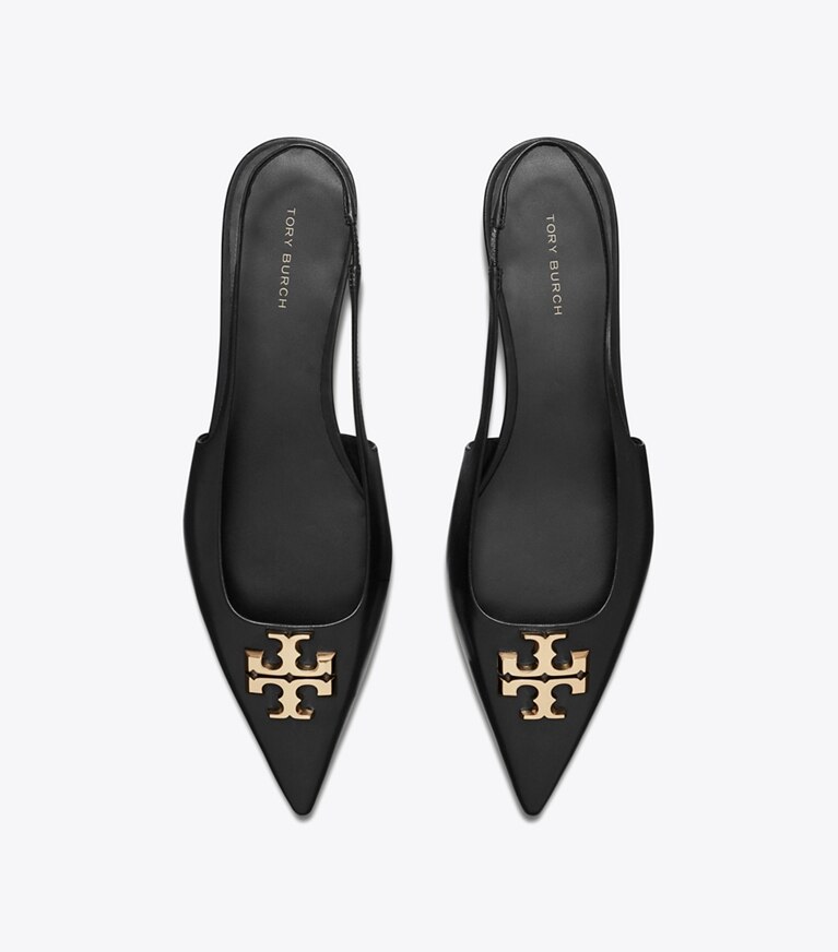 Tory Burch diseñador zapatos planos Zapato con tira trasera Eleanor plano en PERFECT BLACK vista superior