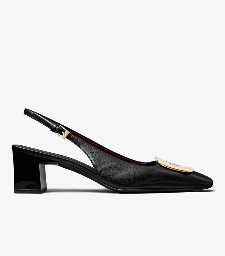 Tory Burch diseñador tacones Zapato con tira trasera Georgia en PERFECT BLACK lateral