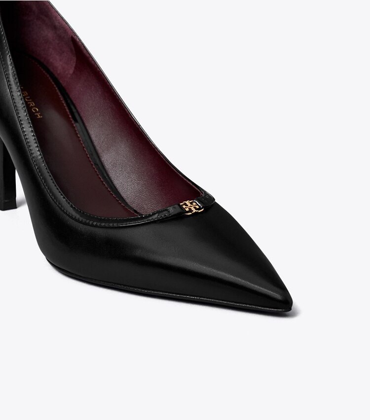Tory Burch diseñador tacones Zapato de salón con hebilla doble T en PERFECT BLACK / PERFECT BLACK detalle
