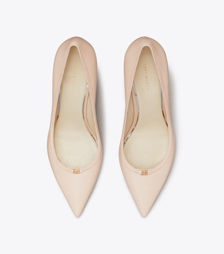 Tory Burch diseñador tacones Zapato de tacón con hebilla doble T en SOFT PINK / SOFT PINK vista superior