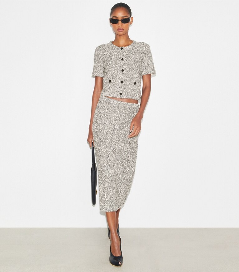 Tory Burch diseñador tacones Zapato de tacón con puntera abierta en PERFECT BLACK adicional en modelo