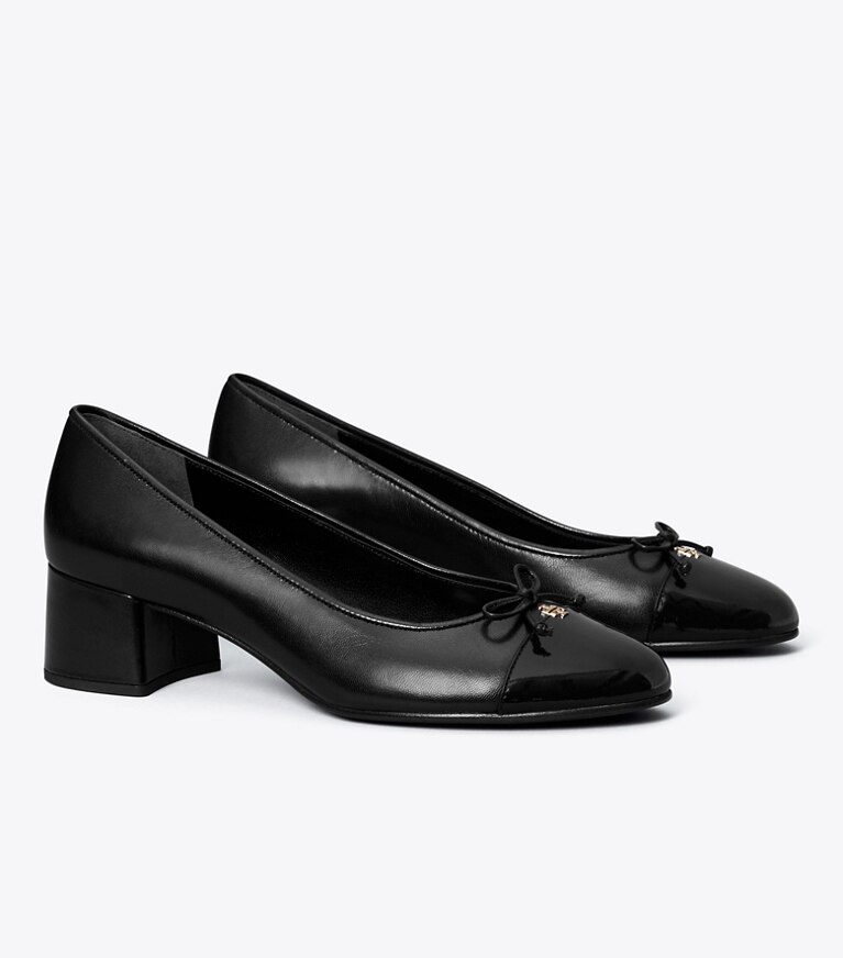 Tory Burch diseñador tacones Zapato de tacón con puntera en PERFECT BLACK / PERFECT BLACK ángulo