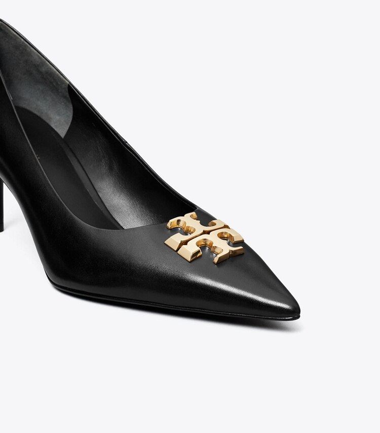Tory Burch diseñador tacones Zapato de tacón Eleanor en PERFECT BLACK / GOLD detalle