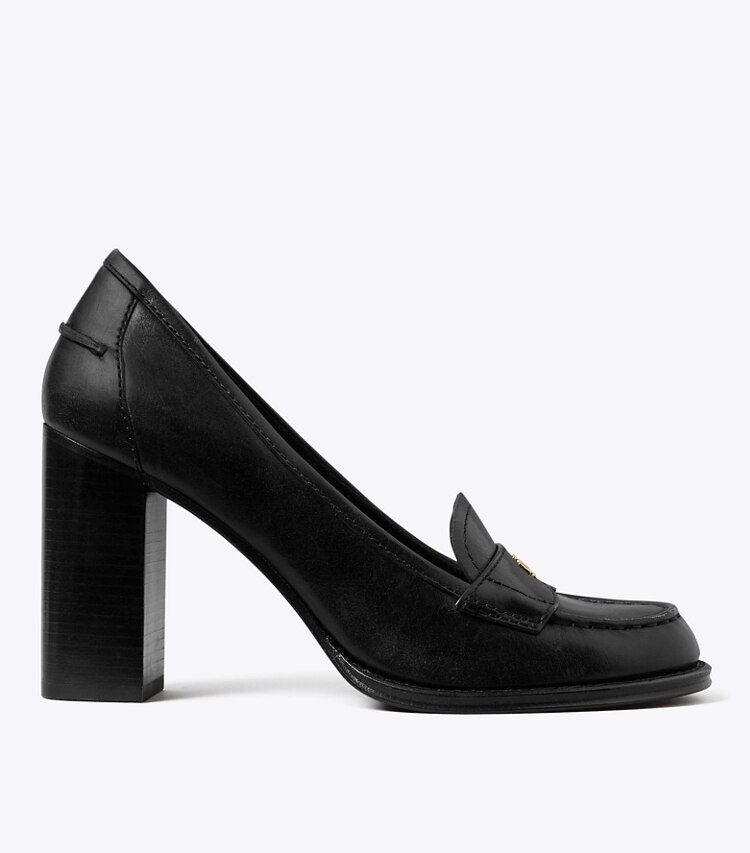 Tory Burch diseñador tacones Zapato de tacón estilo mocasín en PERFECT BLACK lateral