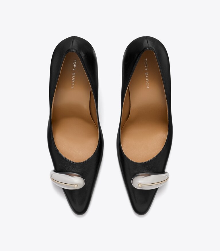 Tory Burch diseñador tacones Zapato de tacón Pierced en PERFECT BLACK vista superior