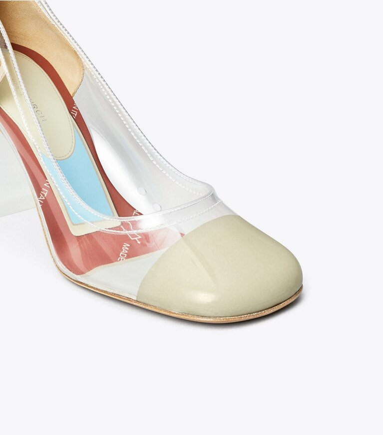 Tory Burch diseñador tacones Zapato de tacón transparente en CLEAR detalle