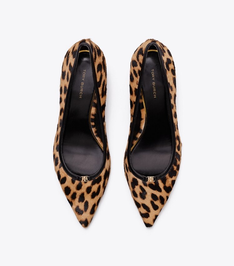 Tory Burch diseñador tacones Zapatos de tacón bajo con hebilla doble T en CLASSIC LEOPARD vista superior