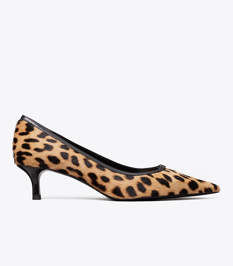 Tory Burch diseñador tacones Zapatos de tacón bajo con hebilla doble T en CLASSIC LEOPARD lateral