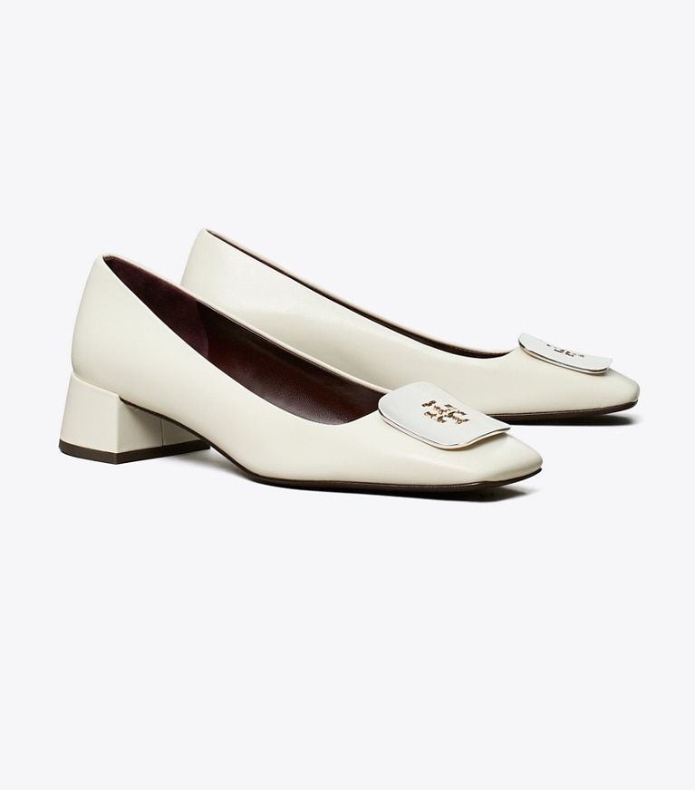 Tory Burch diseñador tacones Zapatos de tacón Georgia en LIGHT CREAM ángulo