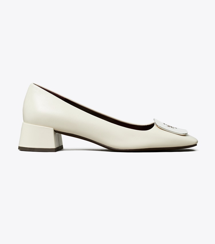 Tory Burch diseñador tacones Zapatos de tacón Georgia en LIGHT CREAM lateral