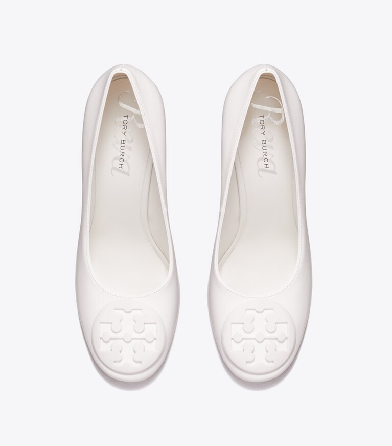 Tory Burch diseñador tacones Zapatos de tacón Reva en WHITE vista superior