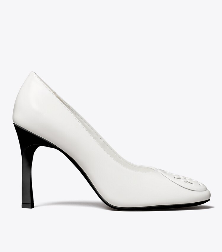 Tory Burch diseñador tacones Zapatos de tacón Reva en WHITE lateral